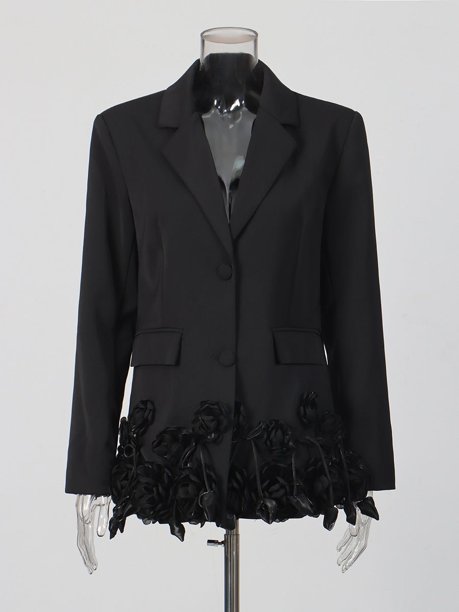 Elegant Three - dimensional Floral Loose - fitting Blazers - Maison Elène