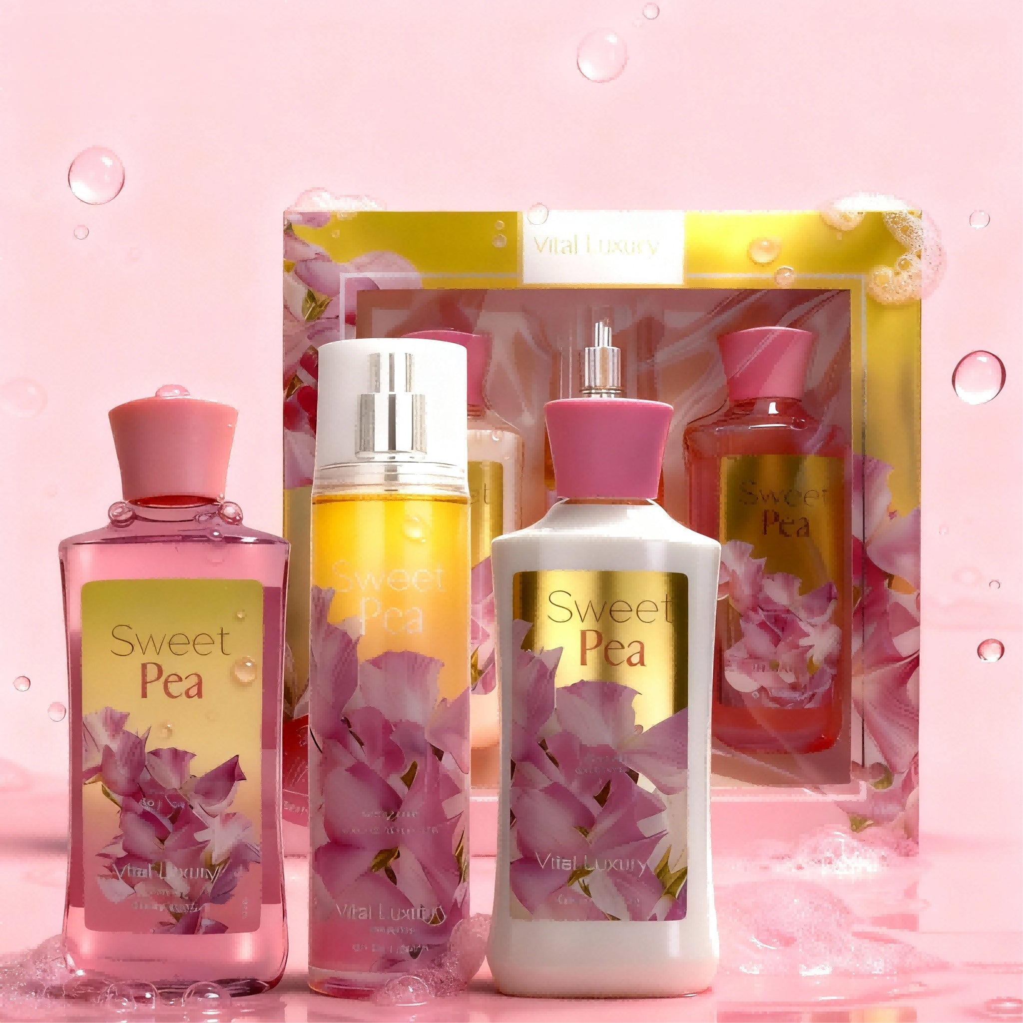 3pcs Set - Sakura Fragrance Shower Gel Set, Japanese Cherry Blossom 10 Fl.oz Shower Gel, 10 Fl.oz Body Lotion, 8 Fl. Oz Body Mist, A Three - piece Bath And Body Care Gift Set - Maison Elène