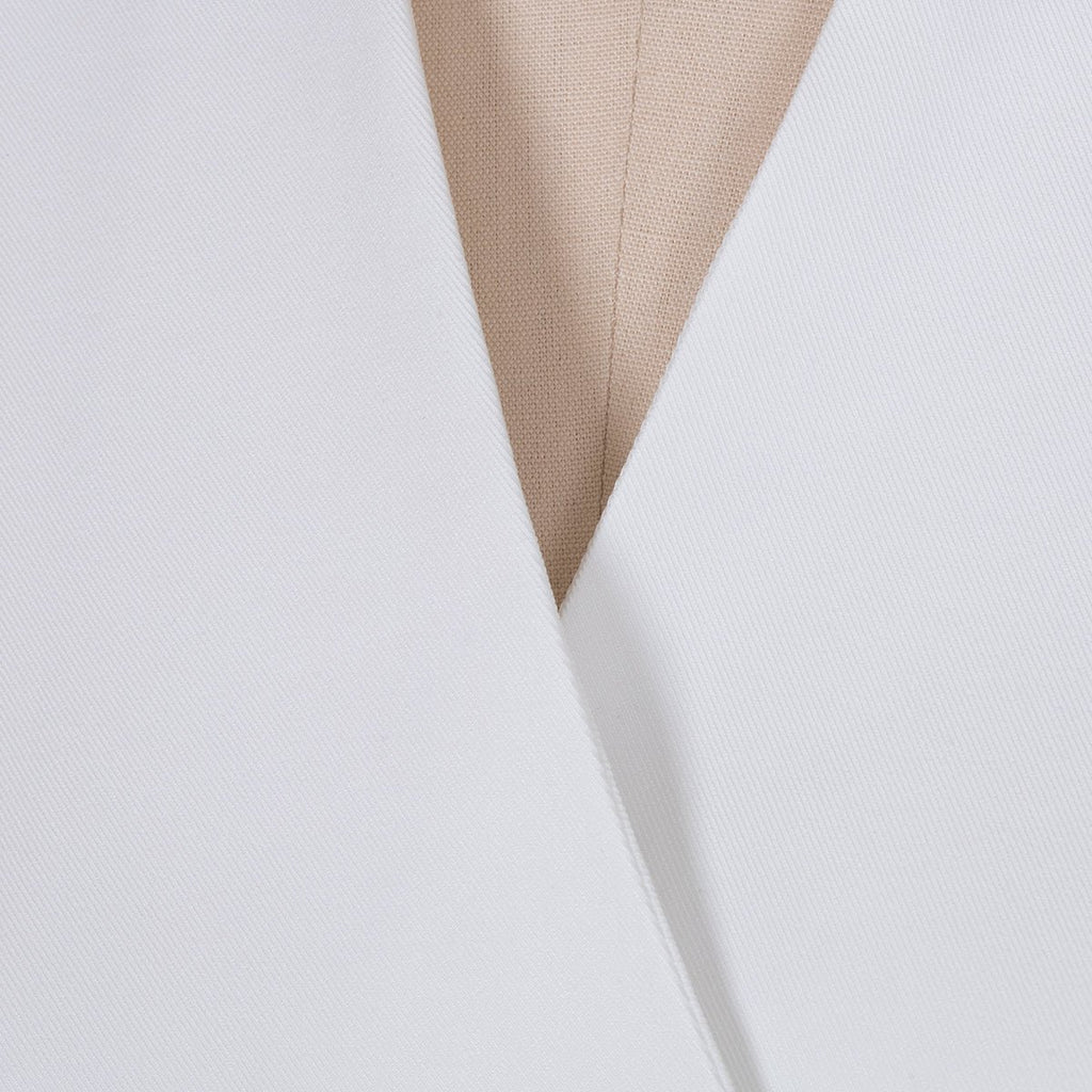 White Structured Hourglass Blazer Dress - Sculpted Waist Tailored Blazer for Women - Maison Elène