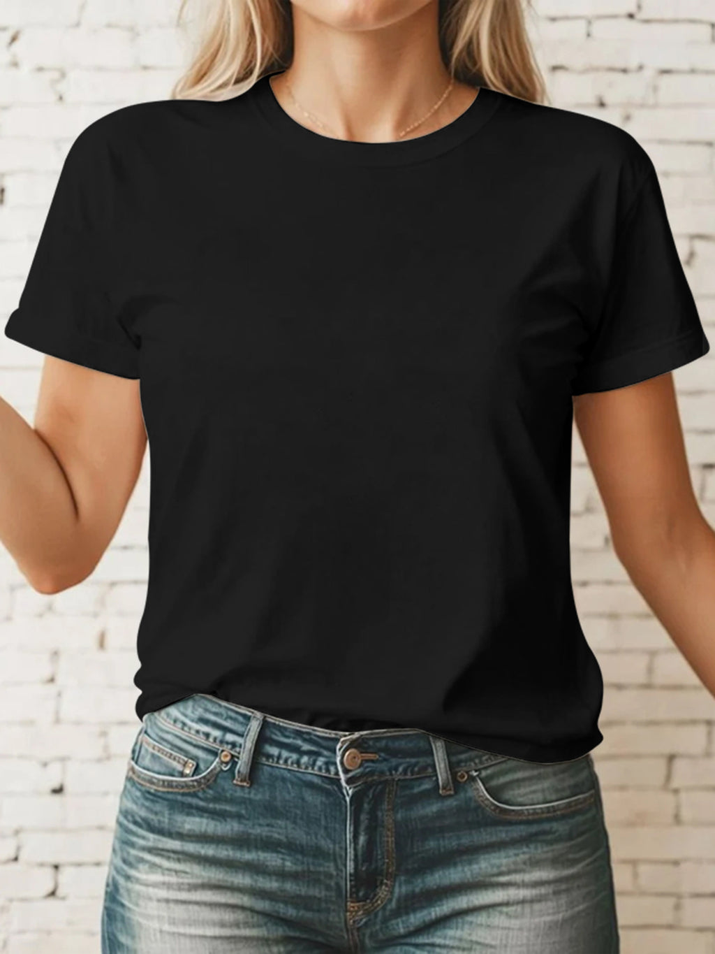 Casual Women's Round Neck Short Sleeve Sports Pure Cotton T-shirt - Maison Elène