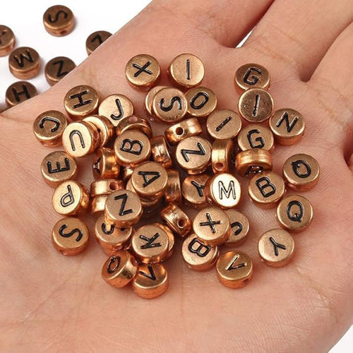 800pcs Silver Golden Bronze Colored Letter Beads For Jewelry Making Bracelet Hair Braids Crafts - Maison Elène