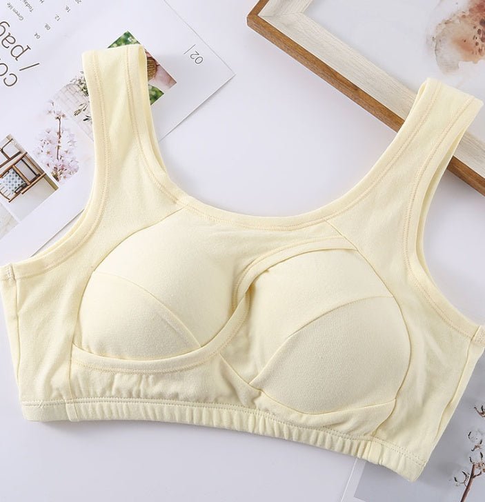 Plus Size Women Bra Ladies Cotton Quake - Proof Underwear Sleep Tops No Buckles Non Wire Lingerie With Removable Padded - Maison Elène