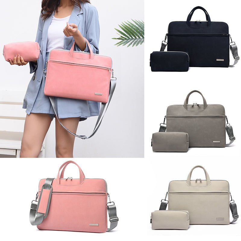 PU Leather Women Laptop Bag Notebook Carrying Case Briefcase For Macbook Air 13.3 14 15.6 Inch Men Handbags Shoulder Mouse Bag - Maison Elène