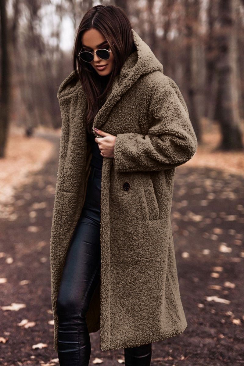 Autumn Winter Fashion Elegant Long Coat Woman Plush Warm Faux Fleece Coat Women Teddy Jacket Female Teddy Coat Outwear Ladies - Maison Elène