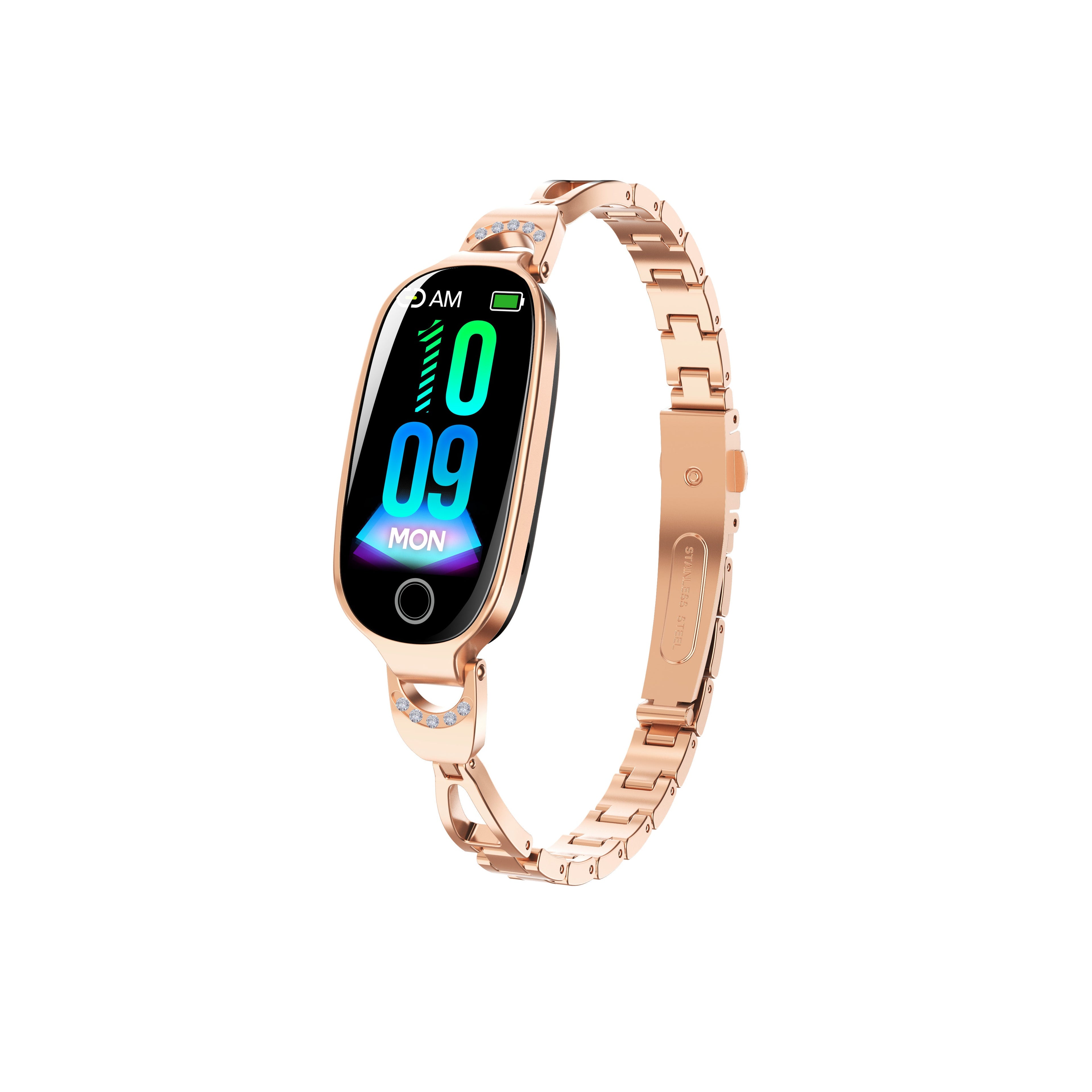 Gold Smartwatch For Women Compatible For Android& IOS,Bling Smart Bracelet With Female Menstrual Cycle Heart Rate Blood Pressure Remote Photography Waterproof Pedometer - Maison Elène