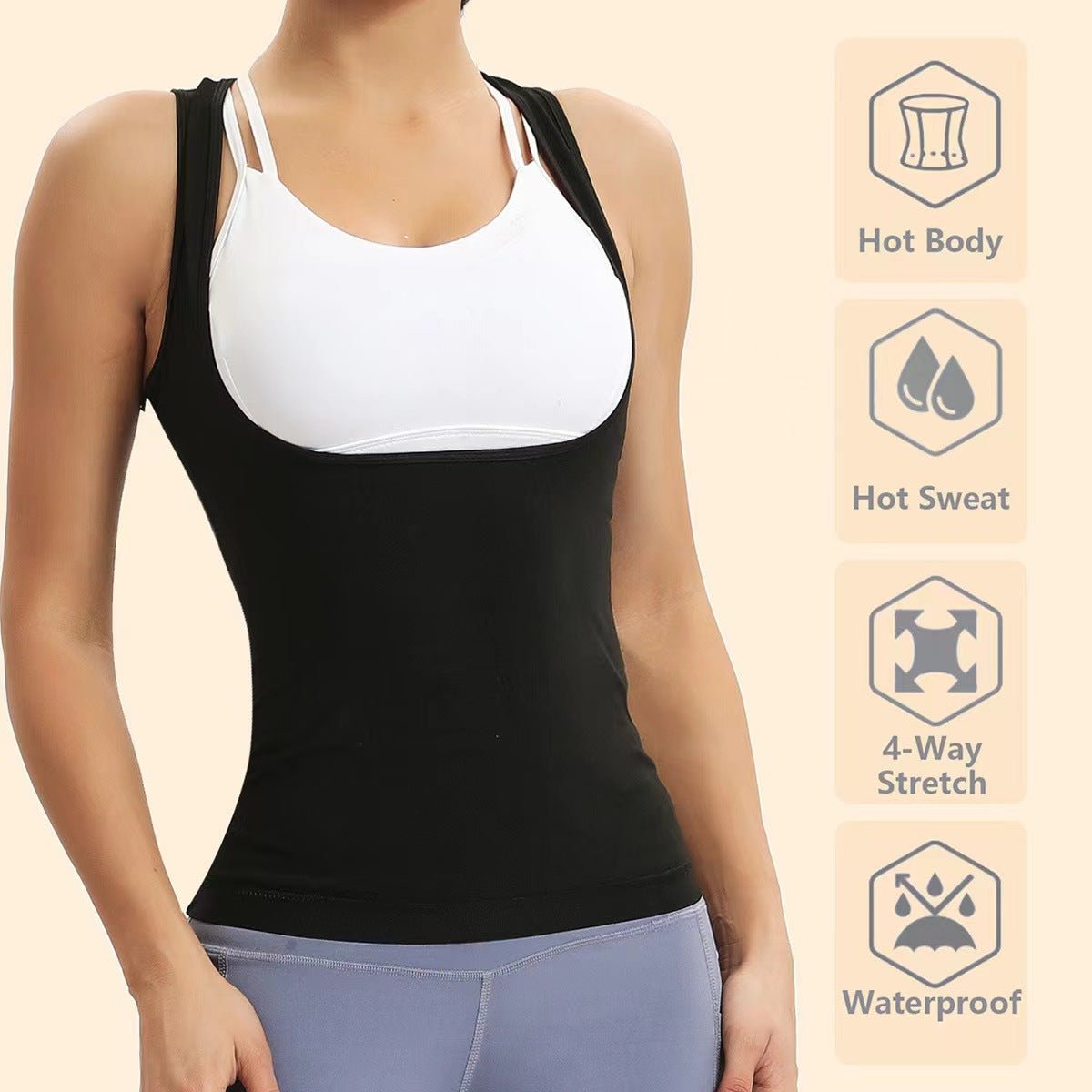 Violently Sweat Shapewear Silver Pastebrushing Vest - GlucklichgoodsLLC