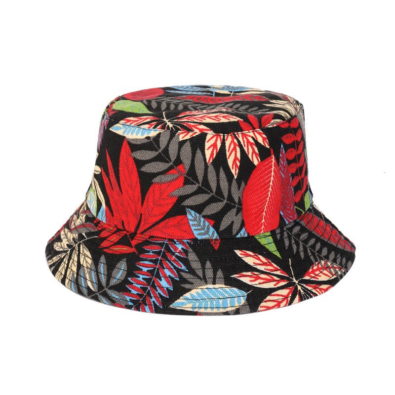 European And American New Printing Bucket Hat Women's Spring And Summer Canvas Hat Travel Beach Double - sided Wear Bucket Hat Generation Hair - Maison Elène