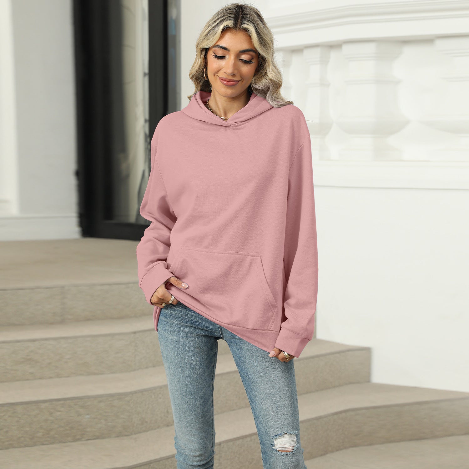 Casual Hooded Pocket Sweatshirt Women - Maison Elène