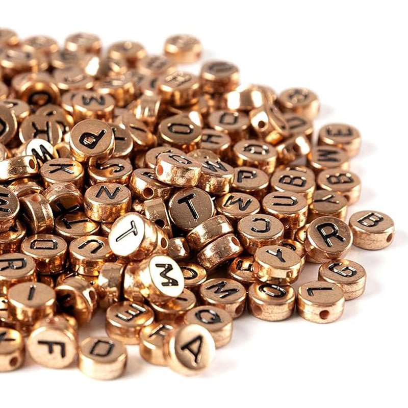 800pcs Silver Golden Bronze Colored Letter Beads For Jewelry Making Bracelet Hair Braids Crafts - Maison Elène