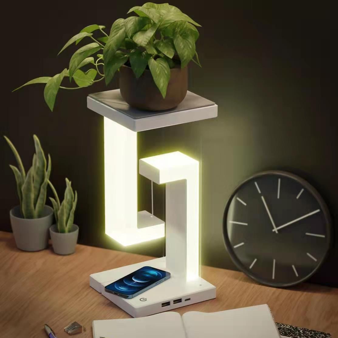 Creative Smartphone Wireless Charging Suspension Table Lamp Balance Lamp Floating For Home Bedroom - Maison Elène