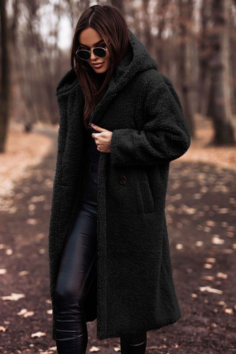 Autumn Winter Fashion Elegant Long Coat Woman Plush Warm Faux Fleece Coat Women Teddy Jacket Female Teddy Coat Outwear Ladies - Maison Elène