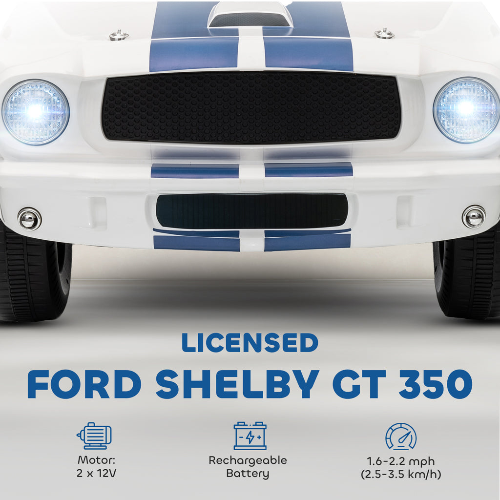 Ride On Car With Remote Control, Adjustable Speed, MP3, Smooth Start, LED Lights, White - Maison Elène