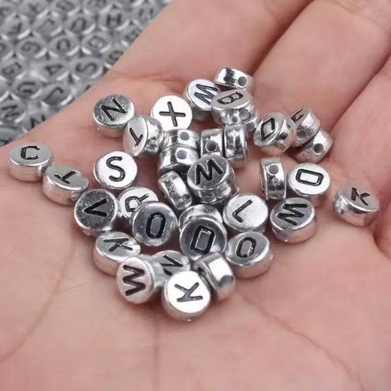 800pcs Silver Golden Bronze Colored Letter Beads For Jewelry Making Bracelet Hair Braids Crafts - Maison Elène