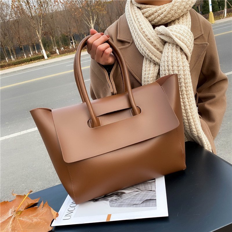 Fashion Women Shoulder Bags Large Capacity Handbags Simple Retro Tote Bags Solid Color Famous Brand High Quality Bags - Maison Elène