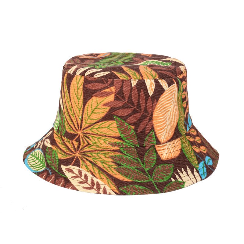 European And American New Printing Bucket Hat Women's Spring And Summer Canvas Hat Travel Beach Double - sided Wear Bucket Hat Generation Hair - Maison Elène