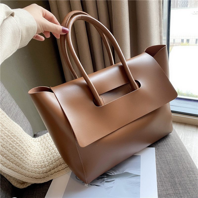 Fashion Women Shoulder Bags Large Capacity Handbags Simple Retro Tote Bags Solid Color Famous Brand High Quality Bags - Maison Elène