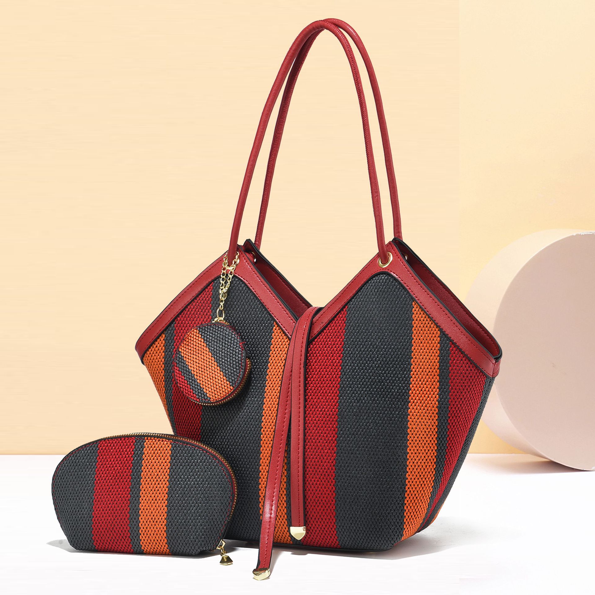 Stylish High - capacity Tote Bag With A Trendy Color - block Design - Maison Elène