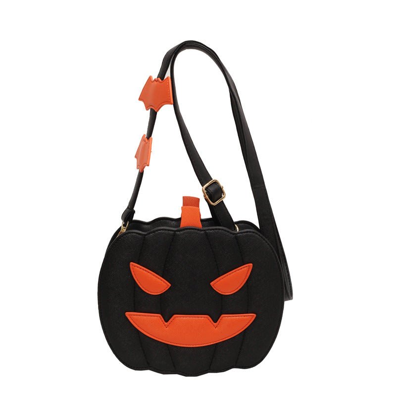 Halloween Bags Funny Pumpkin Cartoon Shoulder Crossbody Bag With Bat Personalized Creative Female Bag - Maison Elène