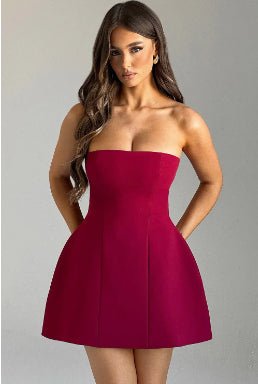 Fashion Tube Dress Summer Solid Color Sasual Backless Slim Short Dresses Party Womens Clothing - Maison Elène
