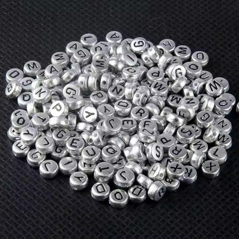800pcs Silver Golden Bronze Colored Letter Beads For Jewelry Making Bracelet Hair Braids Crafts - Maison Elène
