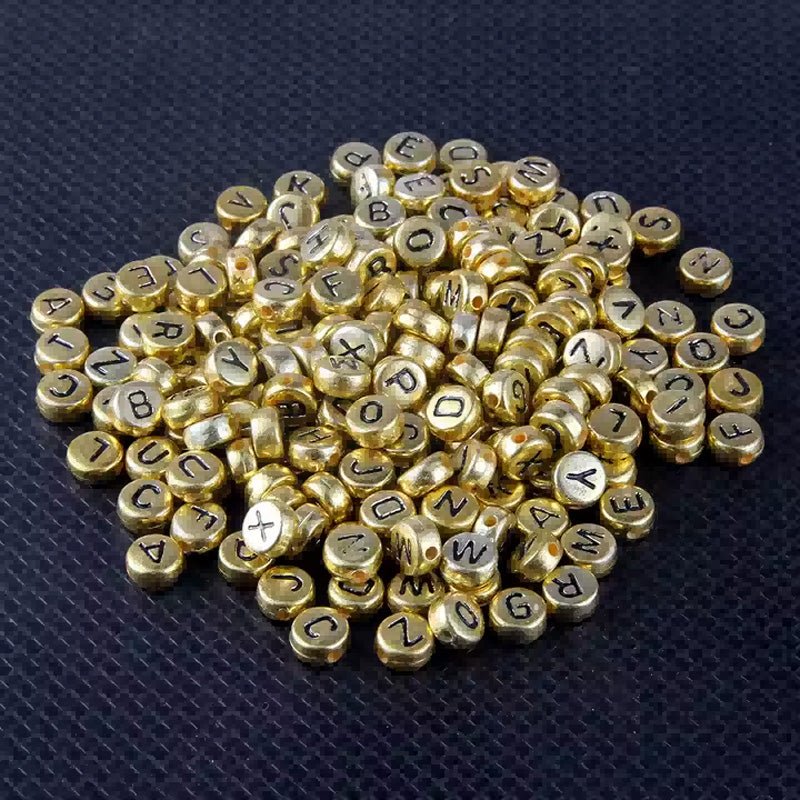 800pcs Silver Golden Bronze Colored Letter Beads For Jewelry Making Bracelet Hair Braids Crafts - Maison Elène