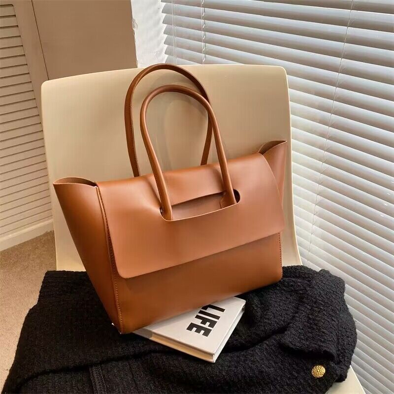 Fashion Women Shoulder Bags Large Capacity Handbags Simple Retro Tote Bags Solid Color Famous Brand High Quality Bags - Maison Elène