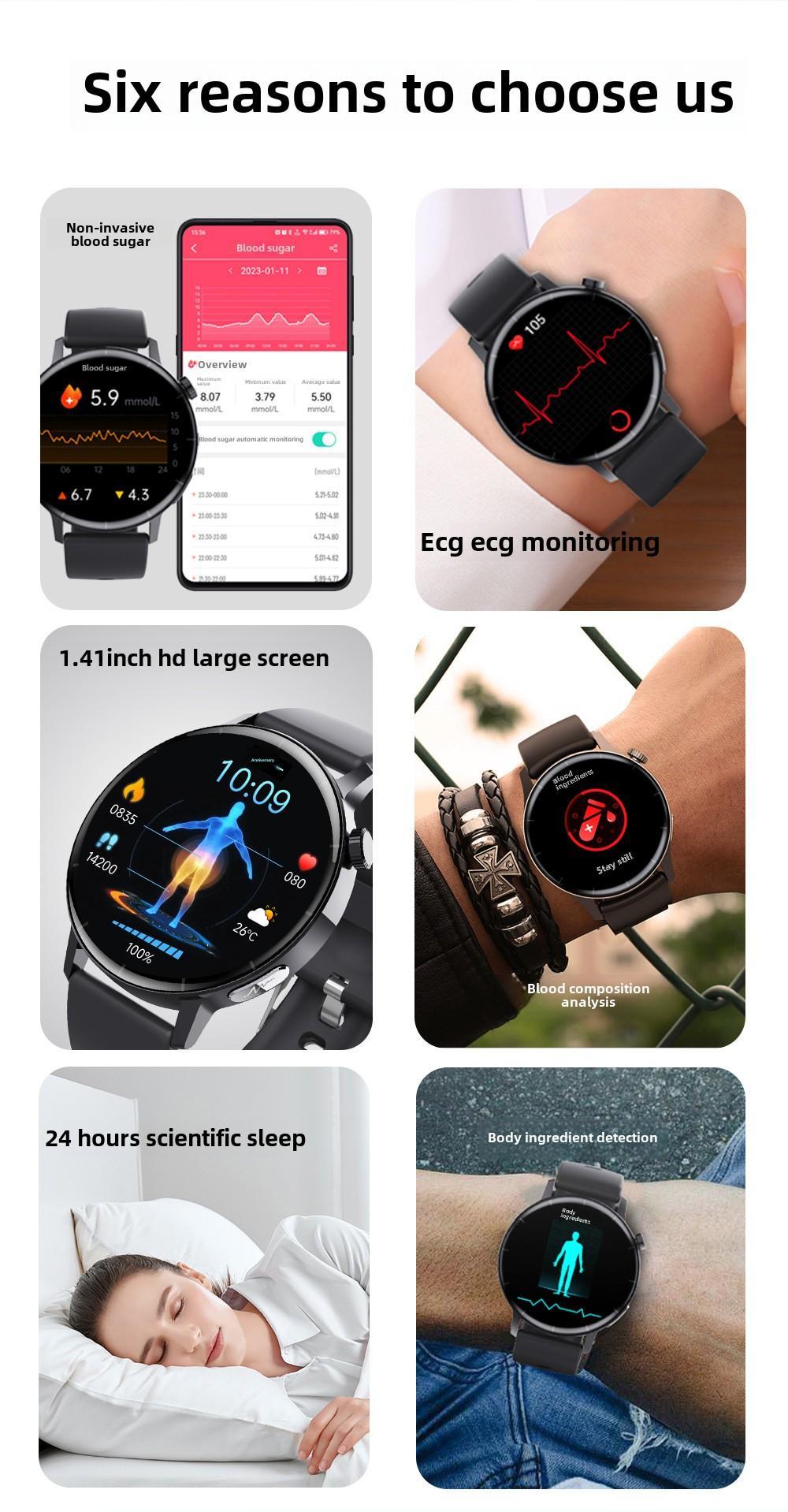 1.41 - inch Health Smartwatch Fitness Tracker And Heart Rate - blood Oxygen - blood Pressure - sleep Monitor - Maison Elène