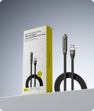 Fast Charging Foldable Bracket Data Cable 2 - in - 1 Data Wire Foldable Phone Tablet Stand Type - C To Type - C USB - A To Type - C - GlucklichgoodsLLC
