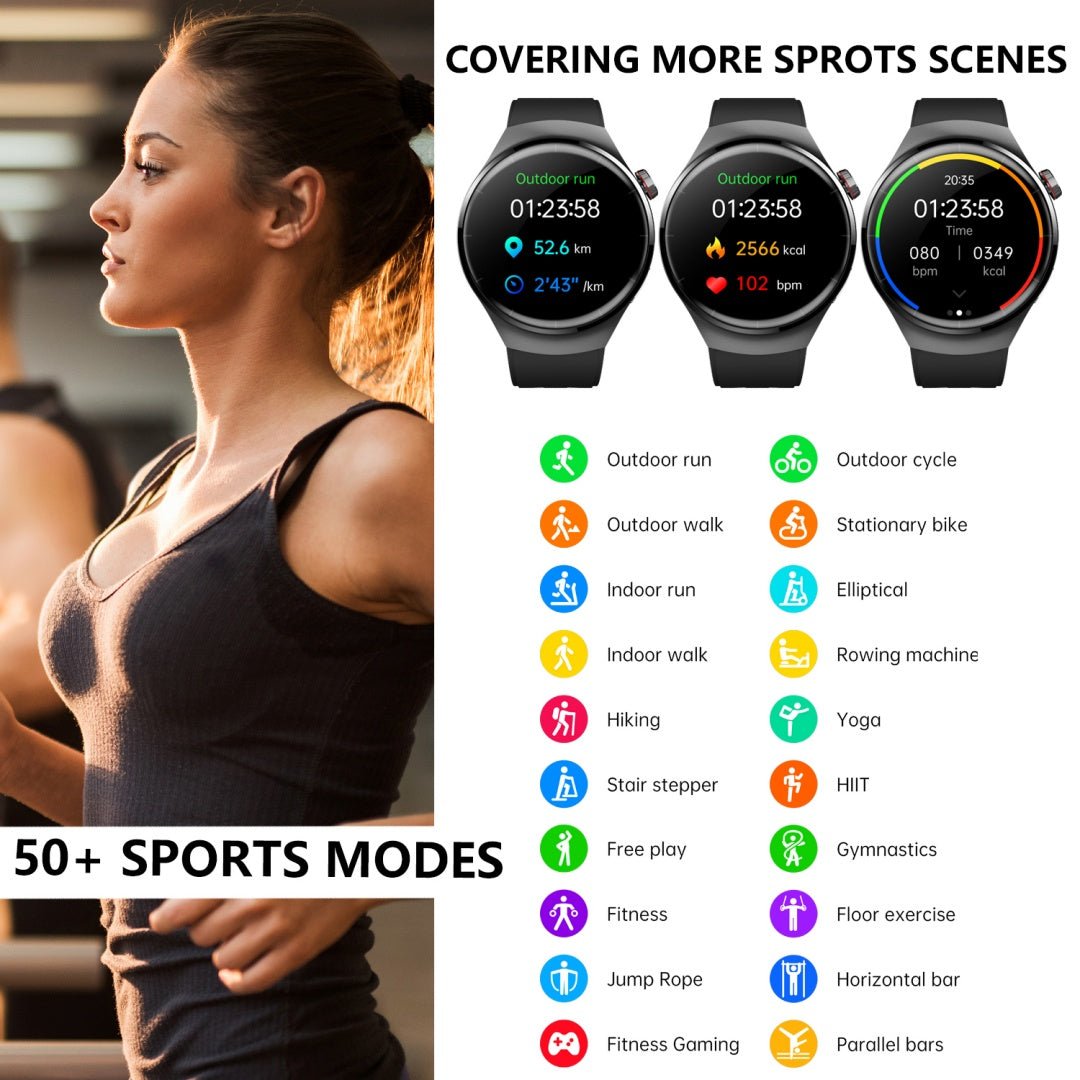Elite Pro Smart Watch with Bluetooth Calling - Full Touch Screen Fitness Tracker with Heart Rate Monitor & Smart Notifications - GlucklichgoodsLLC