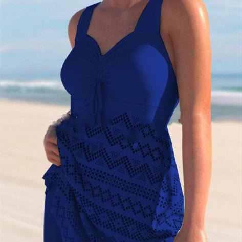Korean Version Of Solid Color Lace One - piece Swimsuit - Maison Elène