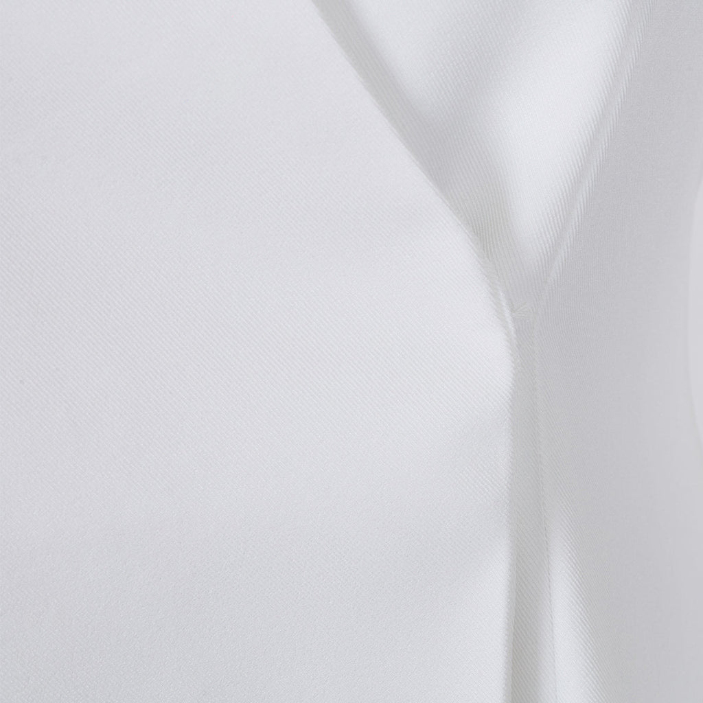 White Structured Hourglass Blazer Dress - Sculpted Waist Tailored Blazer for Women - Maison Elène