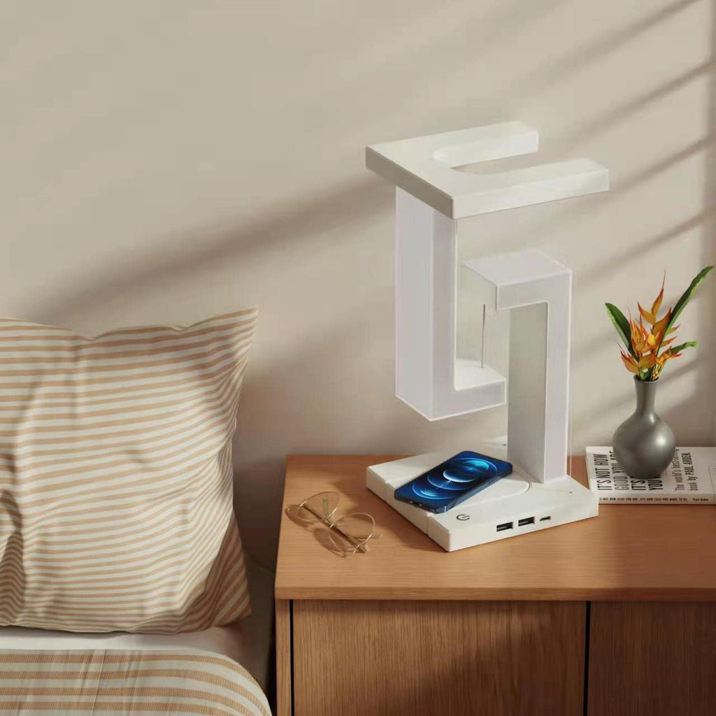 Creative Smartphone Wireless Charging Suspension Table Lamp Balance Lamp Floating For Home Bedroom - Maison Elène