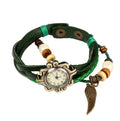 Beautiful Bohemian Style Retro Handmade Leather Angel Wing Women's Watches - Maison Elène
