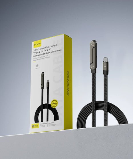 Fast Charging Foldable Bracket Data Cable 2 - in - 1 Data Wire Foldable Phone Tablet Stand Type - C To Type - C USB - A To Type - C - GlucklichgoodsLLC