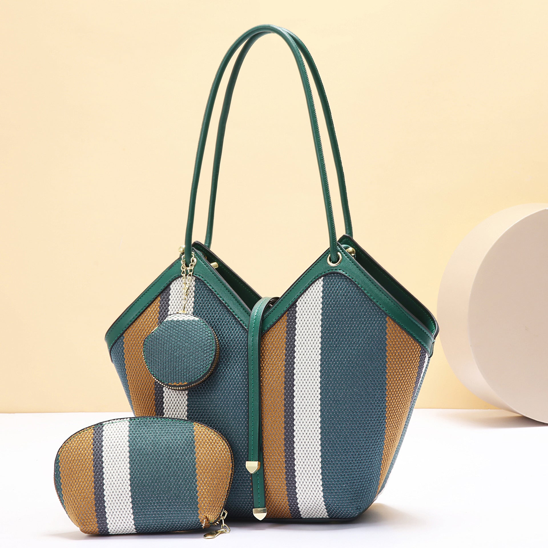 Stylish High - capacity Tote Bag With A Trendy Color - block Design - Maison Elène