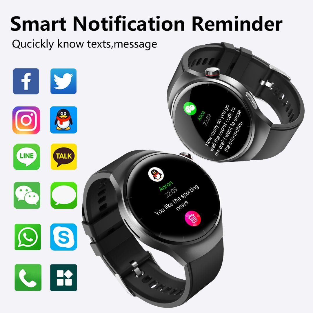 Elite Pro Smart Watch with Bluetooth Calling - Full Touch Screen Fitness Tracker with Heart Rate Monitor & Smart Notifications - GlucklichgoodsLLC