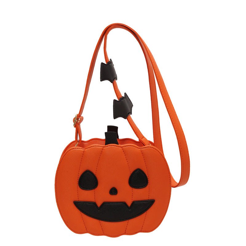 Halloween Bags Funny Pumpkin Cartoon Shoulder Crossbody Bag With Bat Personalized Creative Female Bag - Maison Elène