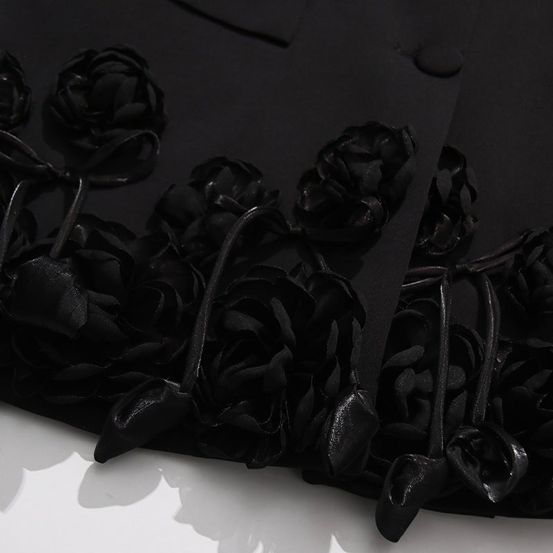 Elegant Three - dimensional Floral Loose - fitting Blazers - Maison Elène