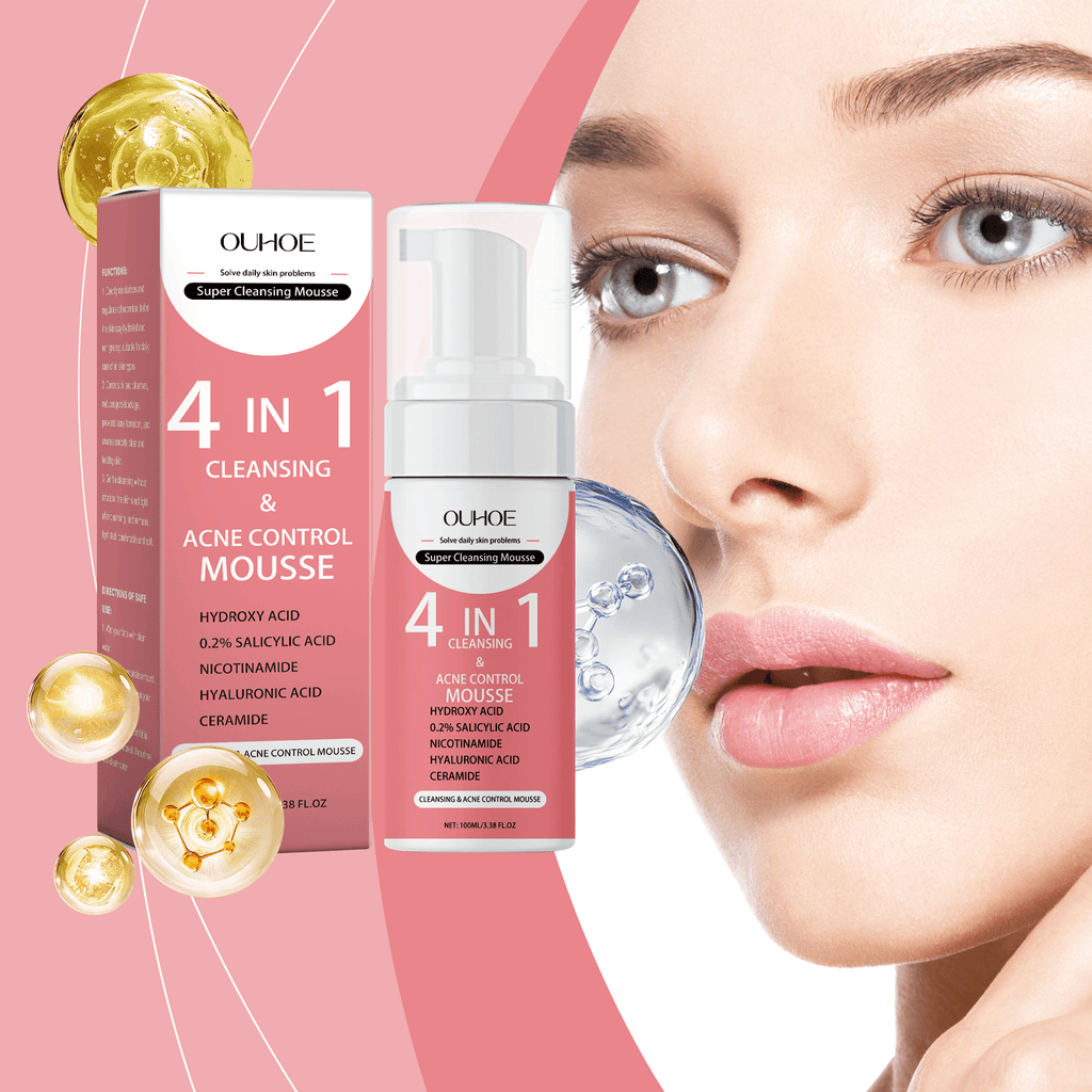 OUHOE Salicylic Acid Foam Cleanser Gentle Moisturizing Oil Control Facial Skin Cleansing Delicate Pore Cleanser - GlucklichgoodsLLC