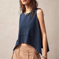 Summer Irregular Loose - fitting Sleeveless Shirt - Maison Elène