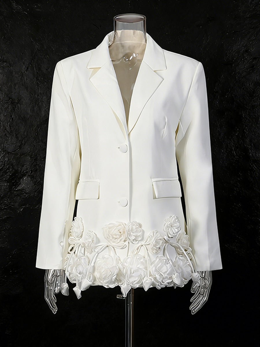 Elegant Three - dimensional Floral Loose - fitting Blazers - Maison Elène