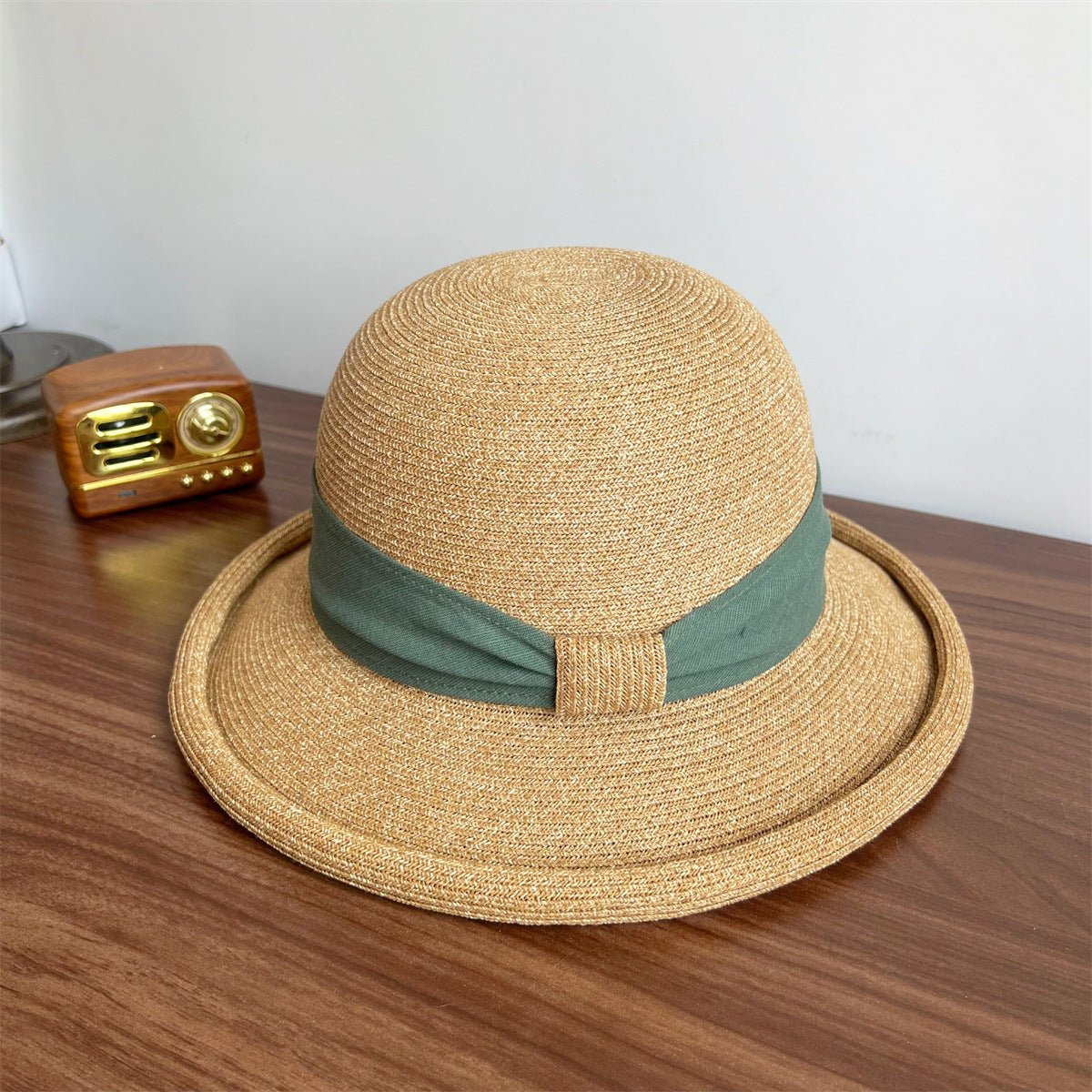 French Straw Sun Protection Bow Curling Temperament Straw Hat - Maison Elène
