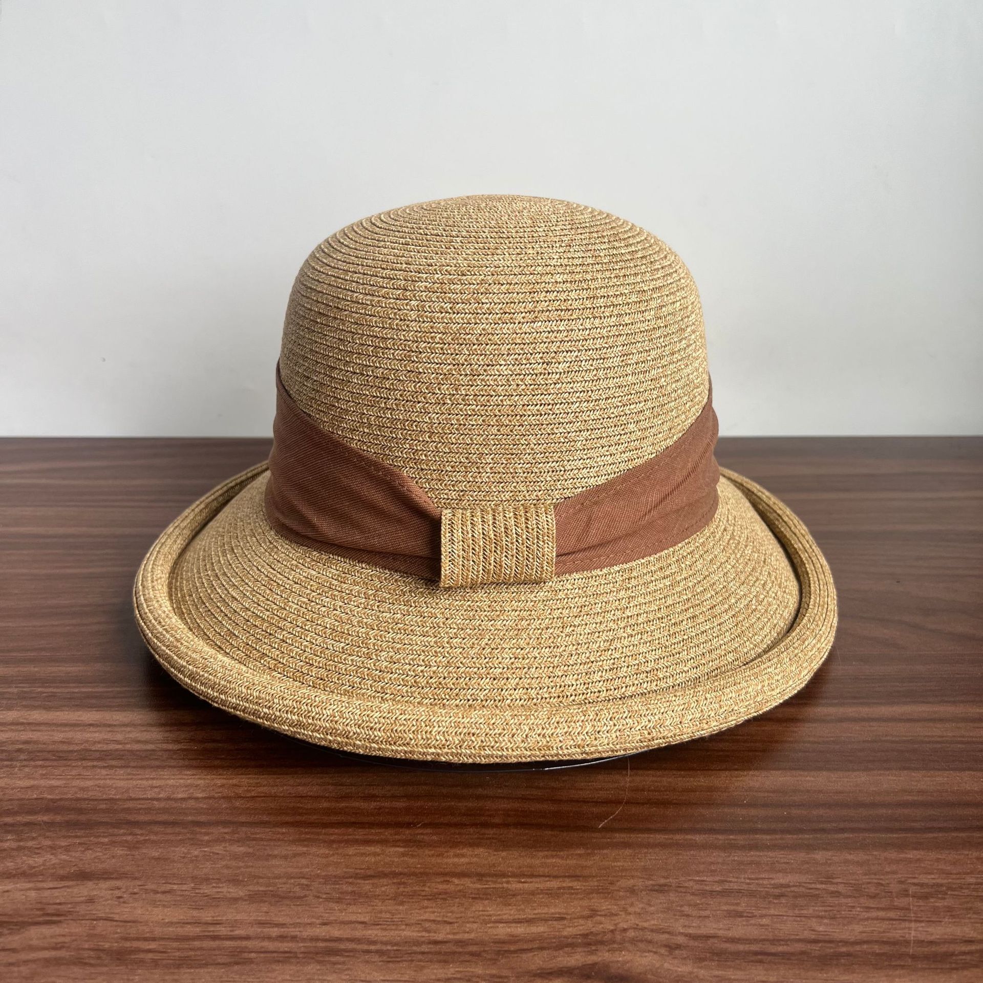 French Straw Sun Protection Bow Curling Temperament Straw Hat - Maison Elène