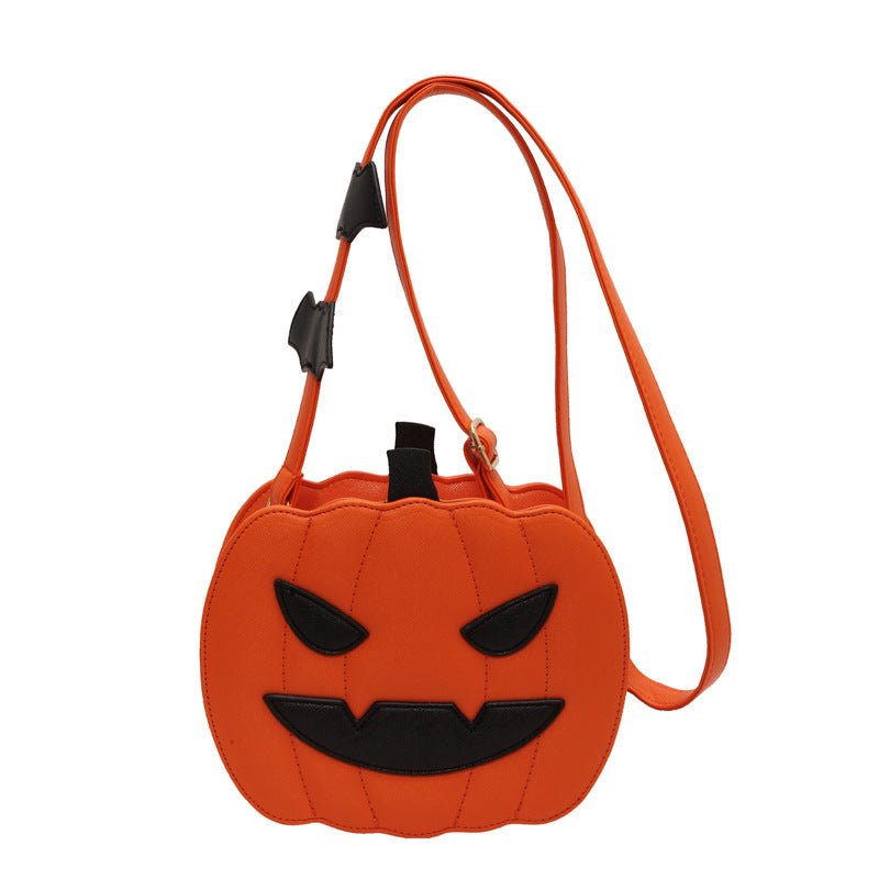 Halloween Bags Funny Pumpkin Cartoon Shoulder Crossbody Bag With Bat Personalized Creative Female Bag - Maison Elène