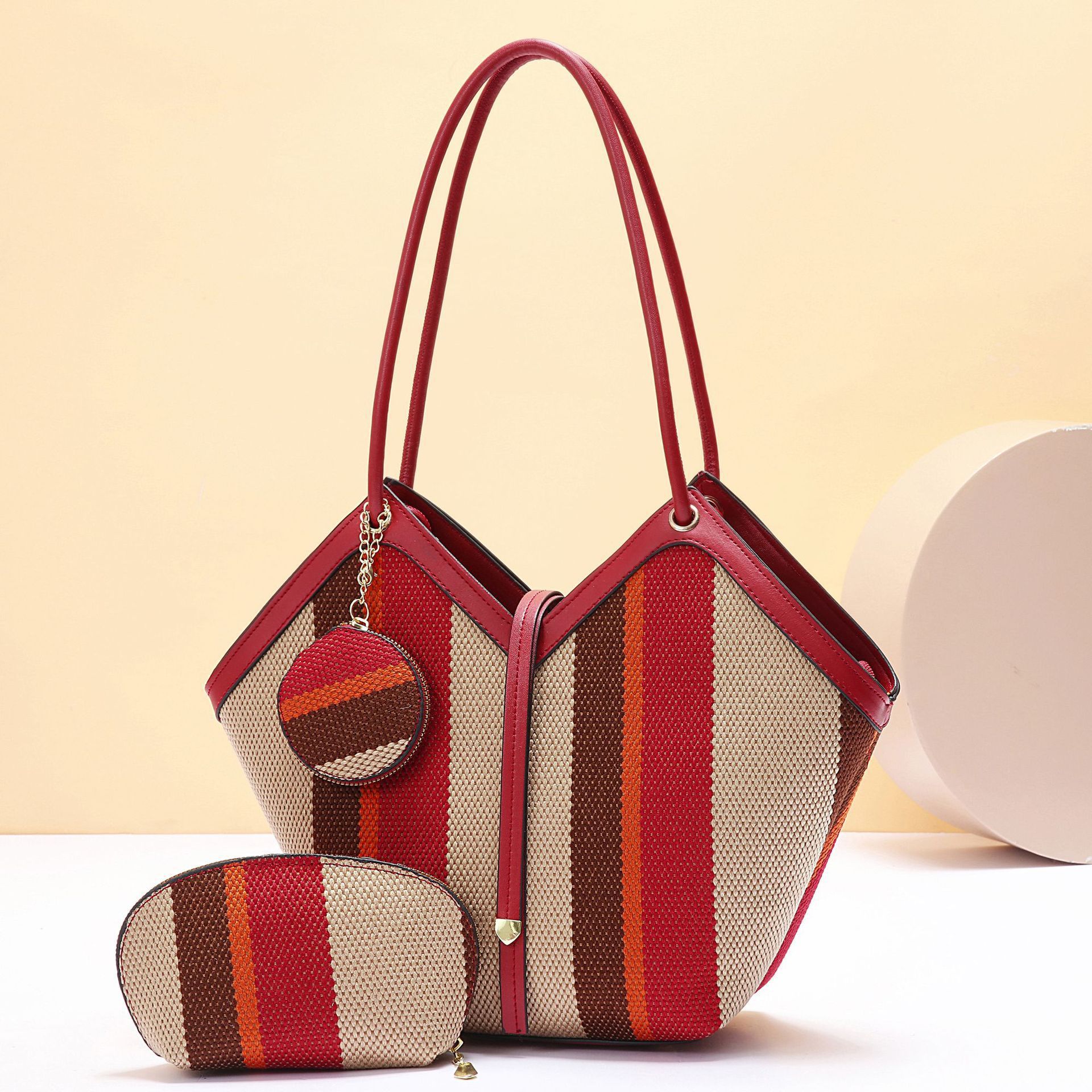 Stylish High - capacity Tote Bag With A Trendy Color - block Design - Maison Elène
