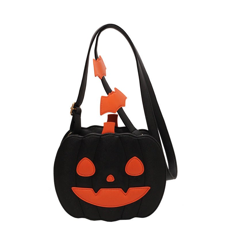 Halloween Bags Funny Pumpkin Cartoon Shoulder Crossbody Bag With Bat Personalized Creative Female Bag - Maison Elène
