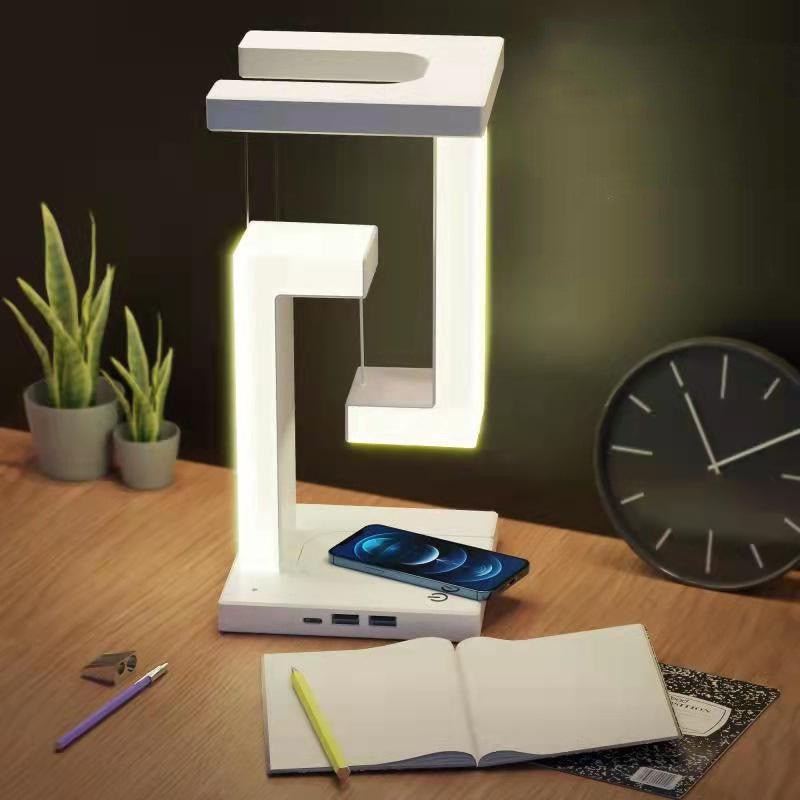 Creative Smartphone Wireless Charging Suspension Table Lamp Balance Lamp Floating For Home Bedroom - Maison Elène