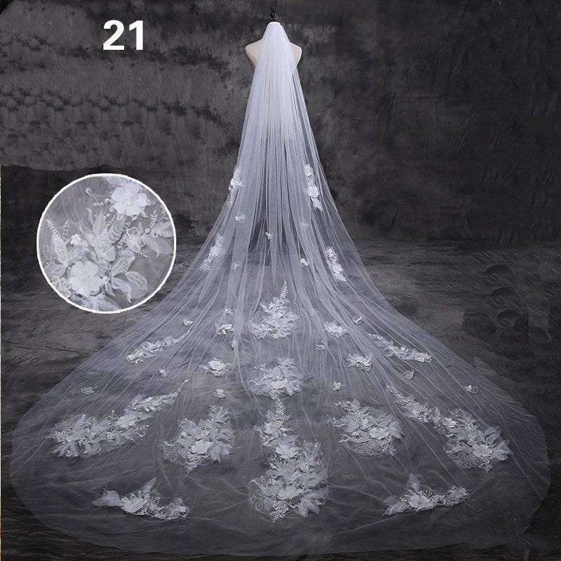 Bride Wedding Master Wedding Veil Long Long Tail - GlucklichgoodsLLC