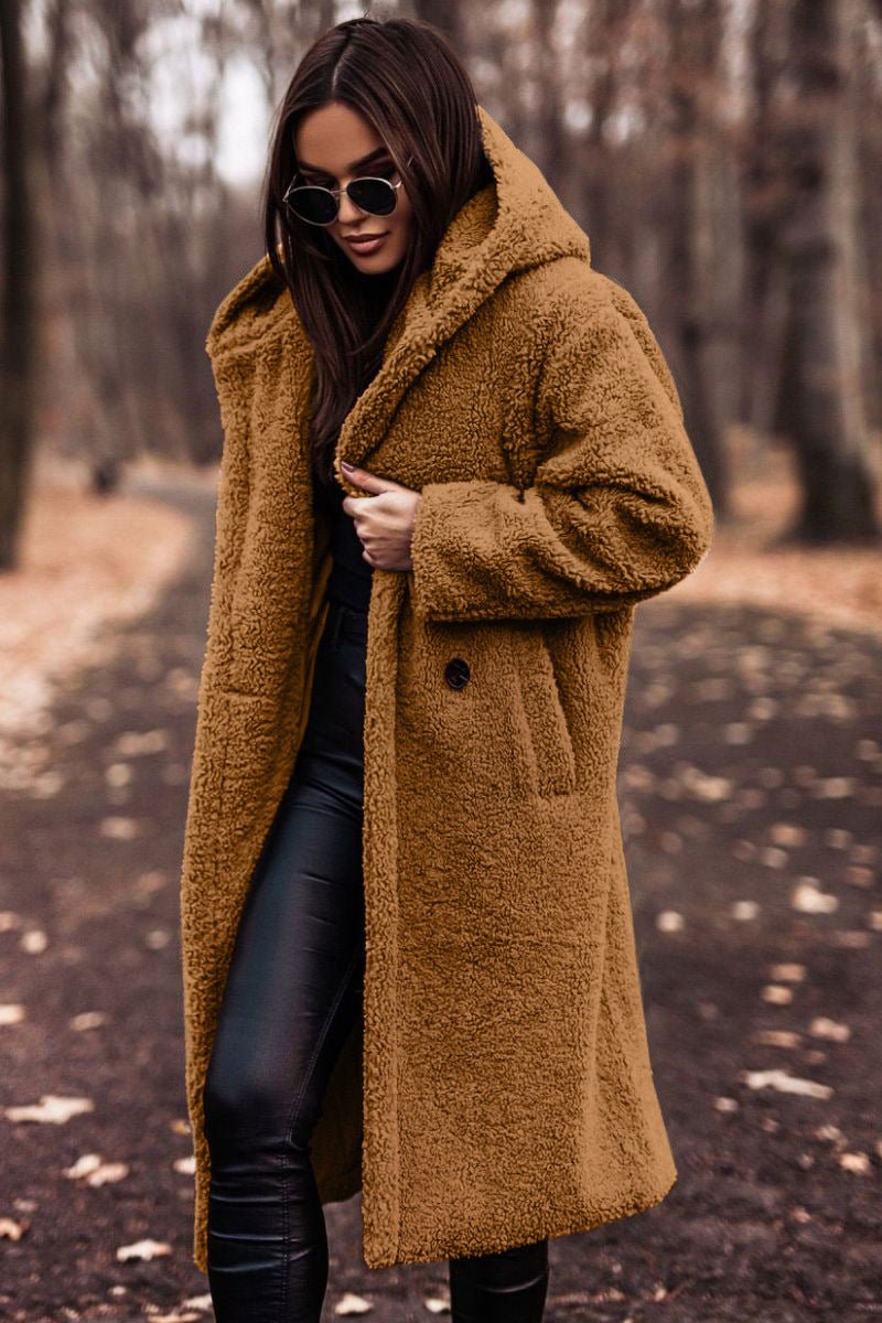 Autumn Winter Fashion Elegant Long Coat Woman Plush Warm Faux Fleece Coat Women Teddy Jacket Female Teddy Coat Outwear Ladies - Maison Elène