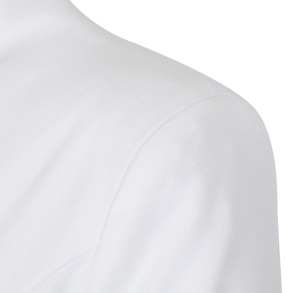 White Structured Hourglass Blazer Dress - Sculpted Waist Tailored Blazer for Women - Maison Elène